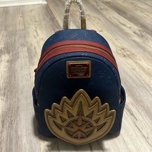 Loungefly Navy and Gold Embossed Backpack